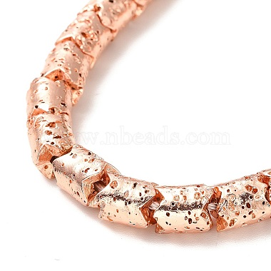 Electroplated Natural Lava Rock Beads Strands(G-G984-03RG)-3