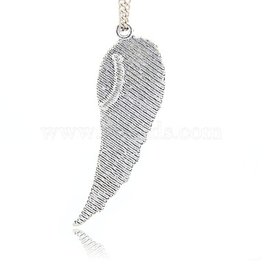 Antique Silver Plated Alloy Wing Big Pendants(X-ALRI-N019-05)-2