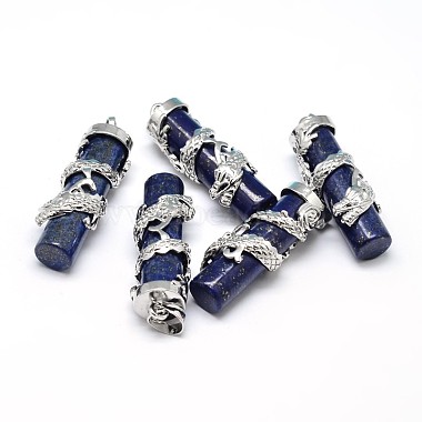Platinum Column Lapis Lazuli Pendants