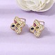 Brass Micro Pave Cubic Zirconia Stud Earrings(KK-CBA8324-25G)-3