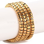 Electroplated Synthetic Non-magnetic Hematite Beads Strands, Disc, Heishi Beads, Real 24K Gold Plated, 3x2mm, Hole: 1mm, about 195pcs/strand, 15.35''(39cm)(G-H027-G01-03)