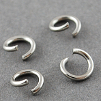 Tarnish Resistant 304 Stainless Steel Open Jump Rings, Round, Stainless Steel, 18 Gauge, 6x1mm, Inner Diameter: 4mm(A-STAS-R049-6x1mm)