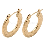 Snake Skin 201 Stainless Steel Half Hoop Earrings for Women, with 304 Stainless Steel Pin, Golden, 22x2.5mm(EJEW-G385-06G)