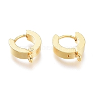 Ion Plating(IP) 304 Stainless Steel Huggie Hoop Earrings Findings, with Vertical Loop, Ring, Real 24K Gold Plated, 12x11x4mm, Hole: 1.8mm, Pin: 1mm(STAS-I167-01C-G)