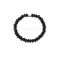 Stainless Steel Link Bracelets, Rondelle Lava Rock Beaded Stretch Bracelets, for Men(BW5198-1)
