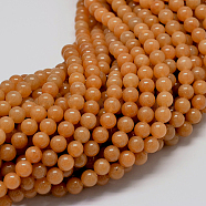 Natural Red Aventurine Stone Round Bead Strands, Dyed, 8mm, Hole: 1mm, about 48pcs/strand, 16.1 inch(G-P075-49-8mm)