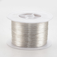 Round Copper Jewelry Wire, Long-Lasting Plated, Silver Color Plated, 21 Gauge, 0.7mm, about 492.12 Feet(150m)/500g(CWIR-S003-0.7mm-02S)
