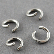 304 Stainless Steel Jump Rings, Open Jump Rings, Stainless Steel, 18 Gauge, 6x1mm, Inner Diameter: 4mm(A-STAS-R049-6x1mm)