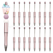 Plastic with Steel Wire
 Ball-Point Pen, Beadable Pen, for DIY Personalized Pen, Pink, 147x11.5mm(FIND-TAC0026-01)