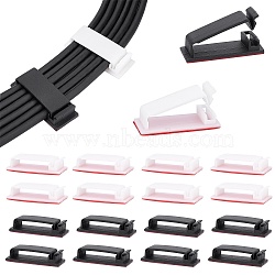 PandaHall Elite 40Pcs 2 Colors Plastic Self Adhesive Cable Management Clips, for TV PC Ethernet Cable Under Desk Home Office Outdoor, Mixed Color, 47x19x12mm(FIND-PH0003-96)