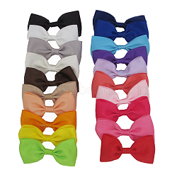 Grosgrain Bowknot Alligator Hair Clips, with Iron Alligator Clips, Mixed Color, 80mm(PHAR-Q117-06)