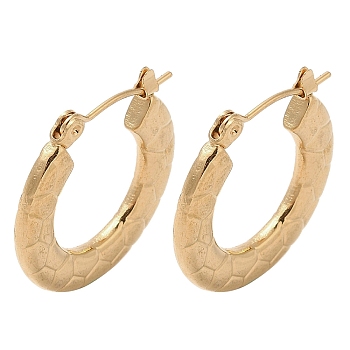 Snake Skin 201 Stainless Steel Half Hoop Earrings for Women, with 304 Stainless Steel Pin, Golden, 22x2.5mm