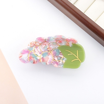 Cute Grape Cellulose Acetate Large Claw Hair Clips, Hair Accessories for Girls Women, Hot Pink, 46x93x53mm