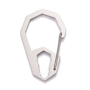 202 Stainless Steel Key Clasps, Stainless Steel Color, 53x33.5x7mm, Hole: 5.5x19.5mm