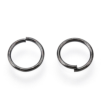 Iron Open Jump Rings, Nickel Free, Round Ring, Gunmetal, 21 Gauge, 7x0.7mm, Inner Diameter: 5.5mm, about 15000pcs/1000g