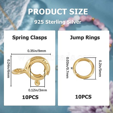 10Pcs 925 Sterling Silver Spring Ring Clasps(STER-CN0001-22G)-2