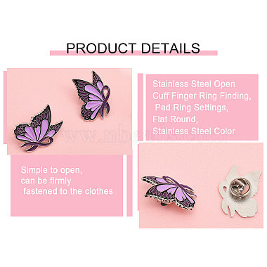 Butterfly with Ribbon Shape Enamel Pin(JEWB-WH0023-45)-8