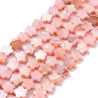 Salmon Flower Freshwater Shell Beads