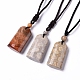 Natural Fossil Coral Arch Pendant Necklace with Nylon Cord for Women(NJEW-C002-03)-1