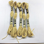 Polyester Embroidery Floss, Cross Stitch Threads, Light Khaki, 1mm, about 8.75 Yards(8m)/Bundle(OCOR-TAC0013-10A-129)