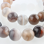 Dyed & Heated Natural Agate Round Beads Strands, Imitation Botswana Agate, 10mm, Hole: 1mm, about 38pcs/strand, 14.96 inch(G-E230-01-10mm)
