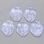 Acrylic Pendants, Imitation Gemstone Style, Petaline, WhiteSmoke, 41.5x33.5x5mm, Hole: 1.8mm, about 145pcs/500g(OACR-R075-07I)