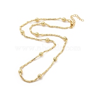 Rack Plating Brass Satellite Chain Necklace for Women, Lead Free & Cadmium Free, Real 18K Gold Plated, 17.95 inch(45.6cm)(NJEW-F304-03G)