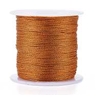Polyester Braided Metallic Thread, for DIY Braided Bracelets Making and Embroidery, Chocolate, 0.4mm, 6-Ply, about 54.68 yards(50m)/roll(OCOR-I007-B-02)