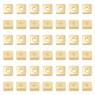 100Pcs Brass Spacer Beads, Square, Golden, 4x4x1.5mm, Hole: 1.5mm(KK-HY0003-62)