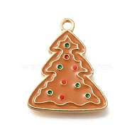 Christmas Theme Alloy Enamel Pendants, Light Gold, Christmas Tree, 22.5x18.5x2mm, Hole: 1.6mm(ENAM-Q509-01KCG-08)