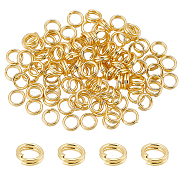 2 Bags Brass Split Rings, Double Loops Jump Rings, Real 18K Gold Plated, 5x1.5mm, Hole: 3mm, Single Wire: 0.75mm, about 50pcs/bag(FIND-BC0005-12A)