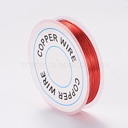 Round Craft Copper Wire, Red, 0.3mm, about 65.61 Feet(20m)/roll(X-CWIR-CW0.3mm-13)