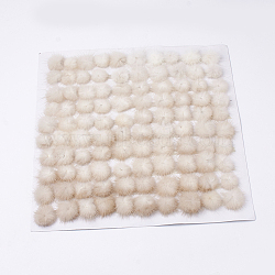 Faux Mink Fur Ball Decoration, Pom Pom Ball, For DIY Craft, Antique White, 2.5~3cm, about 100pcs/board(FIND-S267-3cm-14)