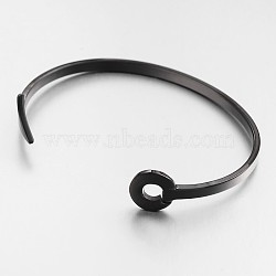 304L Stainless Steel Cuff Bangles, Gunmetal, 50x66mm, 3~12mm(BJEW-F181-03B)