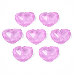 Transparent Resin Cabochons, Water Ripple, Heart, Violet, 17x21x7.5mm(CRES-N031-003A-B10)