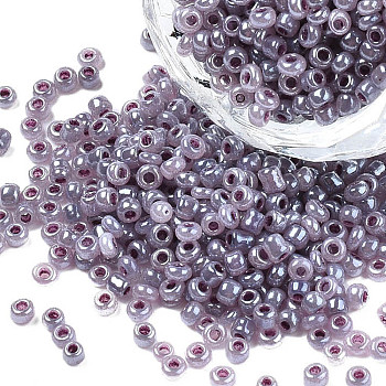 Glass Seed Beads, Ceylon, Round, Rosy Brown, 2mm, Hole: 1mm, about 30000pcs/pound