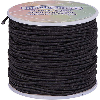 Core Spun Elastic Cord, Black, 2mm