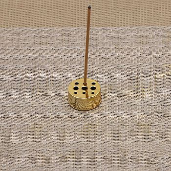 Round Alloy Incense Burners Holder, Buddhism Aromatherapy Furnace Home Decor, Golden, 20x10mm