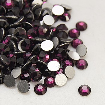 Glass Flat Back Rhinestone, Grade A, Back Plated, Faceted, Half Round, Amethyst, SS8, 2.3~2.4mm, 1440pcs/bag