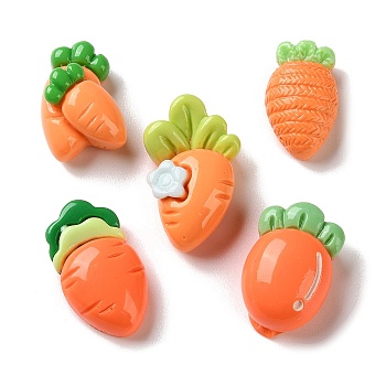 Opaque Resin Cabochons, Carrot, Orange, 15.5~18x9~11.5x6~8mm