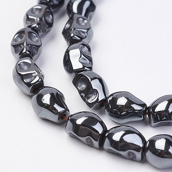 Non-magnetic Synthetic Hematite Beads Strands, Skull, 8x6.5x6mm, Hole: 1mm, about 50pcs/strand, 15.55 inch