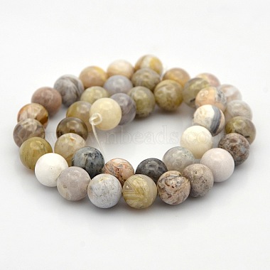Natural Bamboo Leaf Agate Round Beads Strands(G-N0120-12-10mm)-2