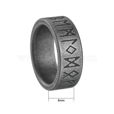 Viking Rune Titanium Steel Finger Rings for Men(WGDF4AB-48)-2