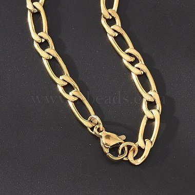 Ion Plating(IP) 304 Stainless Steel Figaro Chain Bracelets(BJEW-I274-03G)-4