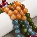 Natural White Jade Beads Strands, Dyed, Round, Colorful, 10.5mm, Hole: 1mm, about 37pcs/strand, 14.96''(38cm)(G-Z097-A01-10mm-C)