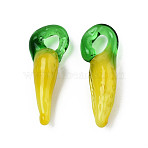 Handmade Lampwork Pendants, Corn, Yellow, 23~30x9~10x7~8mm, Hole: 1.5~3.5mm(X-LAMP-S188-15)
