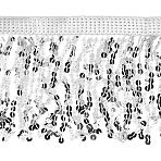 PET Tassel Trim, for Curtain, Costume Accessories, Silver, 24mm, 10yard/bundle(DIY-WH0504-322B)