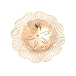 Iron Filigree Pendants,  Double Layer Flower Charm, Light Gold, 37x38x5mm, Hole: 1.5mm(IFIN-K044-02KCG)