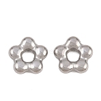 304 Stainless Steel Charms, Flower Charms, Stainless Steel Color, 13x13x3mm, Hole: 4mm(STAS-Z203-09P)