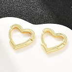 Brass Hoop Earrings for Women, Heart, Real 16K Gold Plated, 13.5x14x2.5mm(KK-CBAD104-05G)